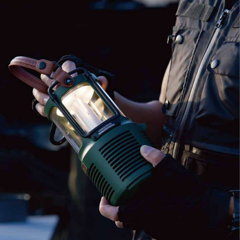 Dreamwave Conqueror Lantern Bluetooth Speaker, 30W 99dB Loud, 29H Playtime, IP66 Waterproof and Dustproof, Portable Outdoor Wireless, Deep Bass, Party Camping Light (Forest Green)